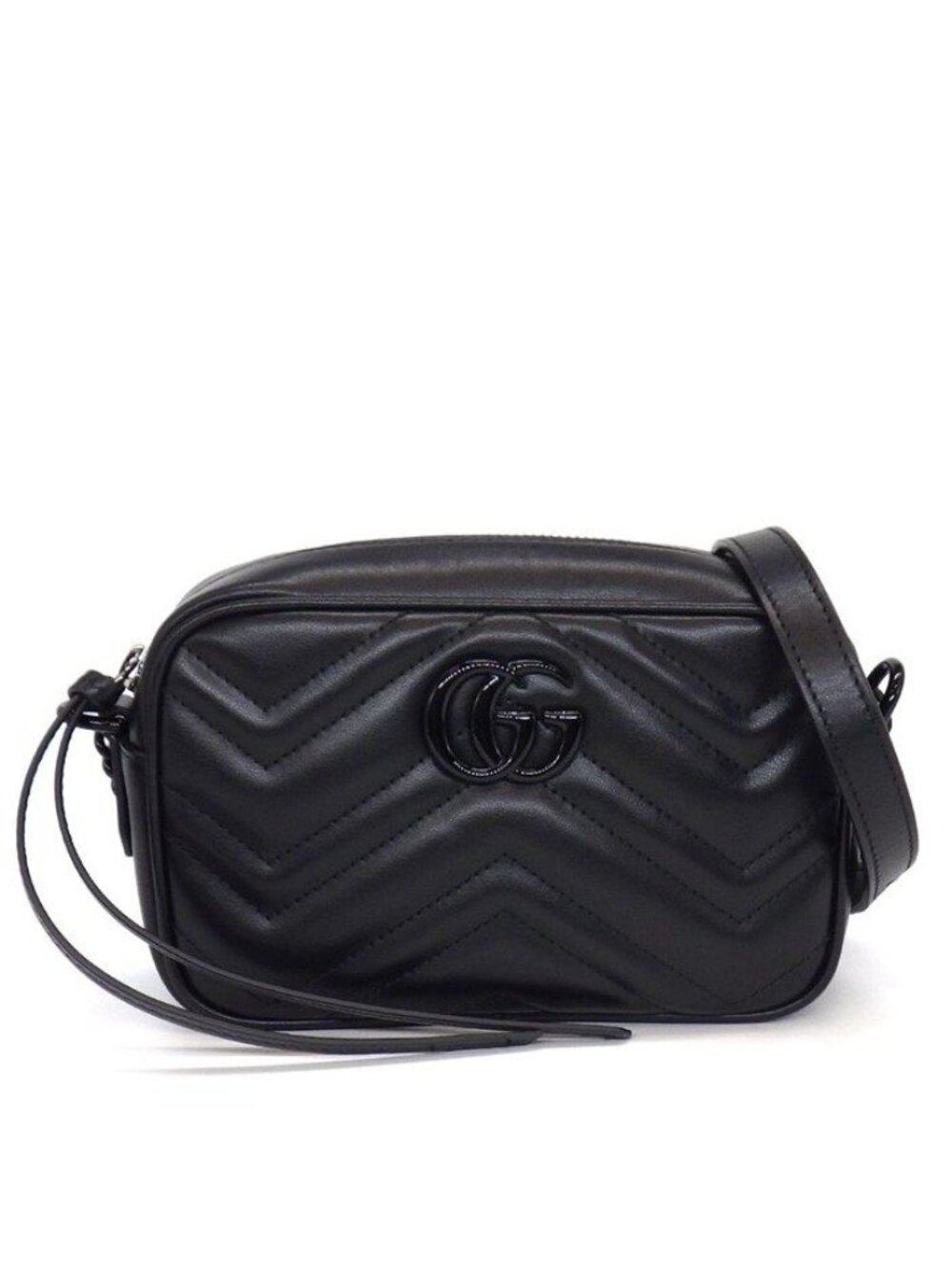 Gucci Shoulder Bag GG Marmont Mini So Black Leather